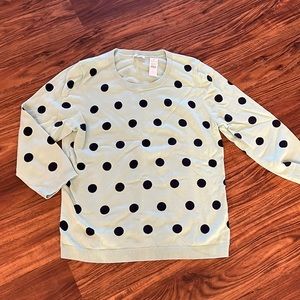 SOLDTalbots mint green and black polkadot sweater size large new with tags